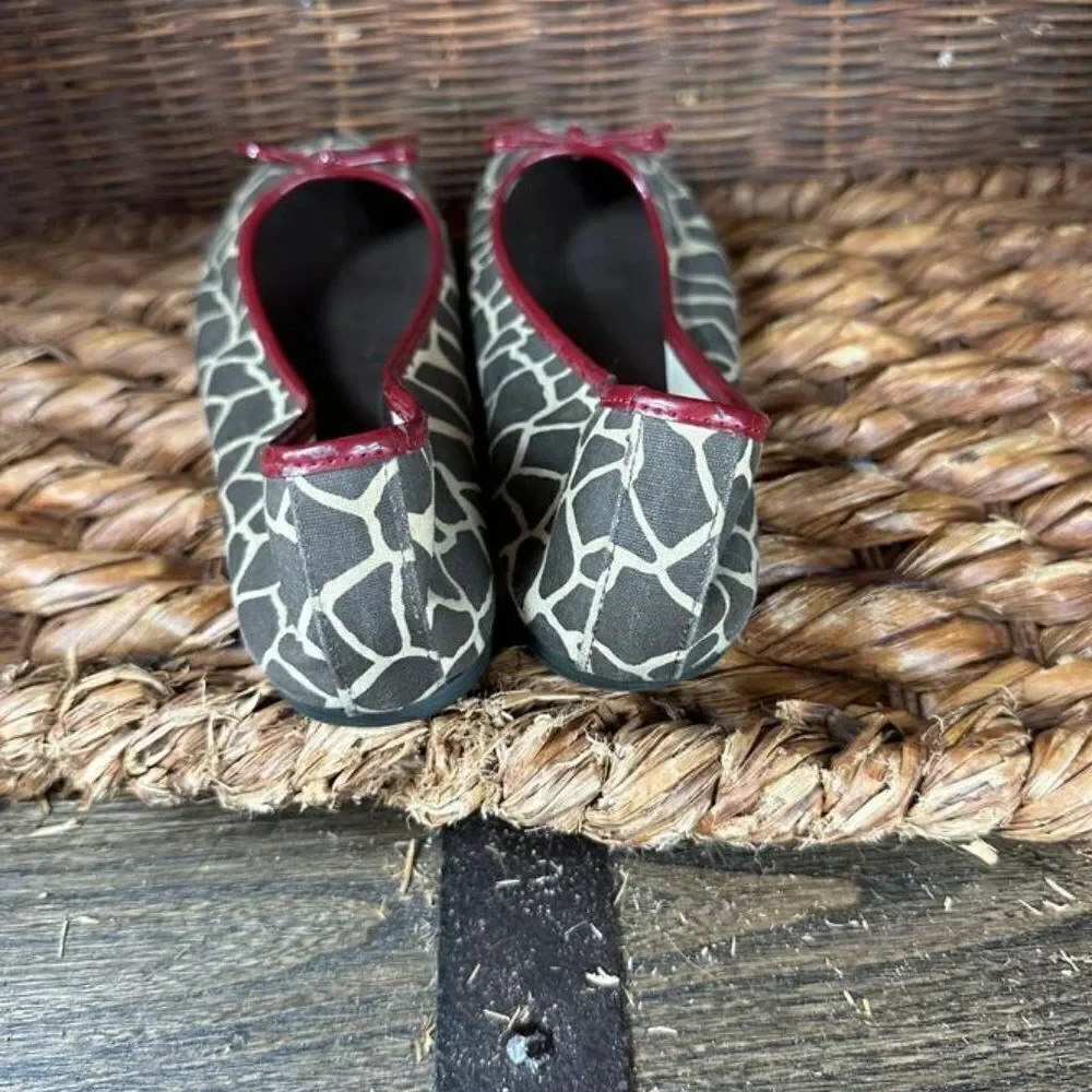 Dexter Sz 8 Women's Animal Print Slip On Flat Shoes‎